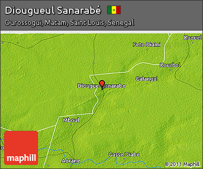 Physical 3D Map of Diougueul Sanarabé