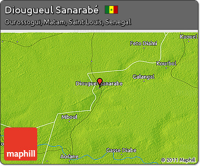 Physical 3D Map of Diougueul Sanarabé