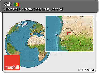 Satellite Location Map of Kak