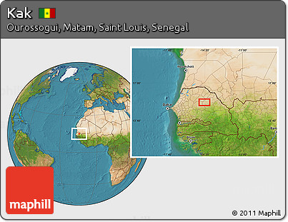 Satellite Location Map of Kak
