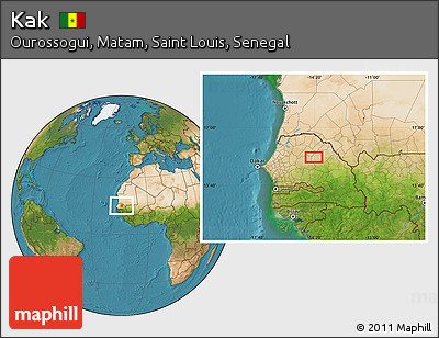 Satellite Location Map of Kak