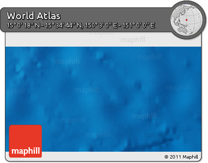 Physical 3D Map of the Area around 15° 17' 31" N, 150° 31' 30" E