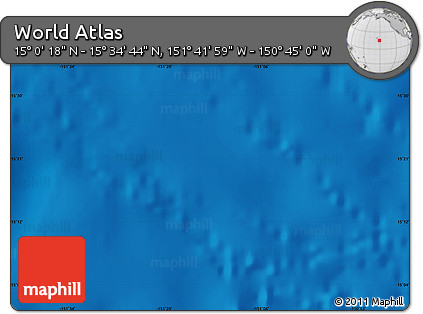 Physical Map of the Area around 15° 17' 31" N, 151° 13' 29" W