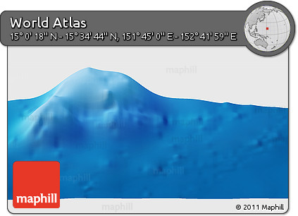 Physical Panoramic Map of the Area around 15° 17' 31" N, 152° 13' 29" E