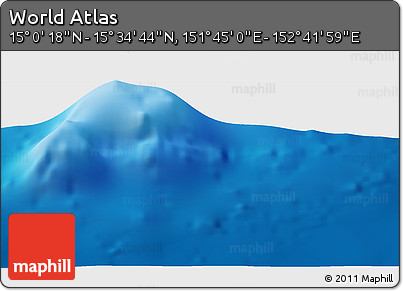 Physical Panoramic Map of the Area around 15° 17' 31" N, 152° 13' 29" E