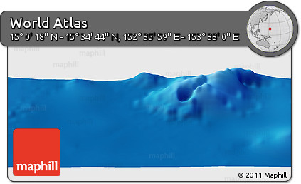 Physical Panoramic Map of the Area around 15° 17' 31" N, 153° 4' 29" E