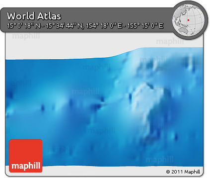 Shaded Relief 3D Map of the Area around 15° 17' 31" N, 154° 46' 30" E