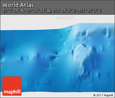 Shaded Relief 3D Map of the Area around 15° 17' 31" N, 154° 46' 30" E