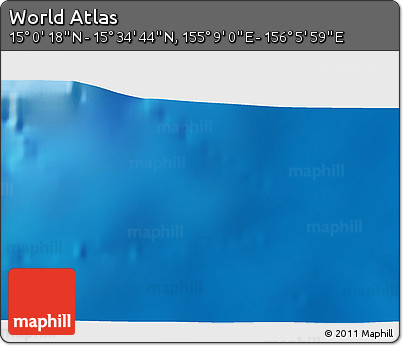 Shaded Relief 3D Map of the Area around 15° 17' 31" N, 155° 37' 30" E