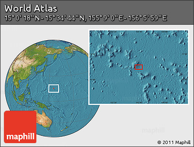 Satellite Location Map of the Area around 15° 17' 31" N, 155° 37' 30" E