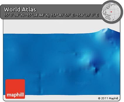 Physical 3D Map of the Area around 15° 17' 31" N, 158° 10' 30" E