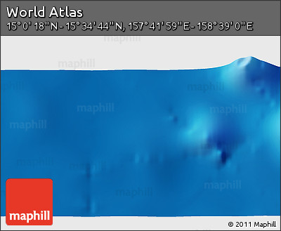 Physical 3D Map of the Area around 15° 17' 31" N, 158° 10' 30" E