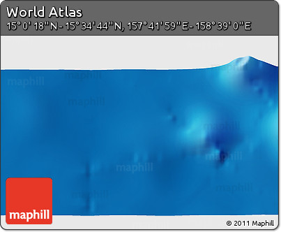 Physical 3D Map of the Area around 15° 17' 31" N, 158° 10' 30" E