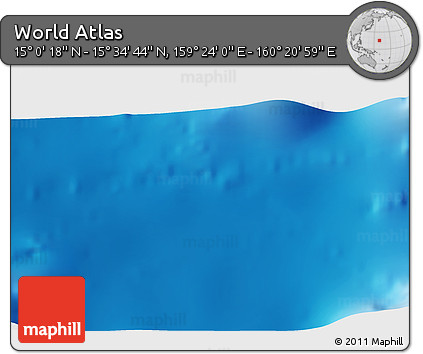 Physical 3D Map of the Area around 15° 17' 31" N, 159° 52' 30" E