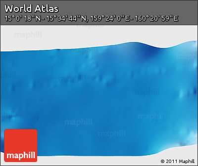 Physical 3D Map of the Area around 15° 17' 31" N, 159° 52' 30" E