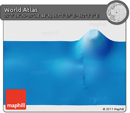Physical 3D Map of the Area around 15° 17' 31" N, 161° 34' 29" E