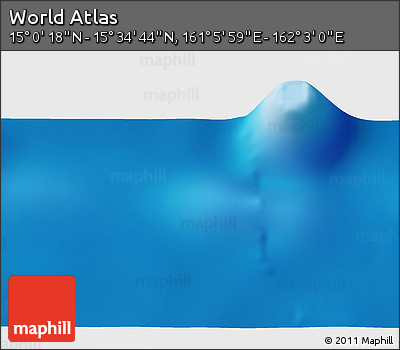 Physical 3D Map of the Area around 15° 17' 31" N, 161° 34' 29" E