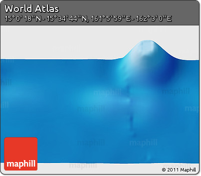 Physical 3D Map of the Area around 15° 17' 31" N, 161° 34' 29" E