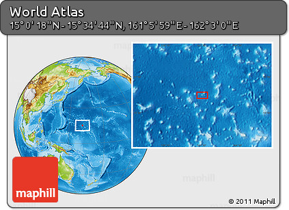 Physical Location Map of the Area around 15° 17' 31" N, 161° 34' 29" E