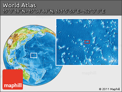 Physical Location Map of the Area around 15° 17' 31" N, 161° 34' 29" E