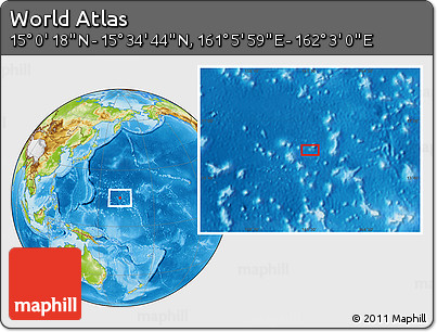 Physical Location Map of the Area around 15° 17' 31" N, 161° 34' 29" E