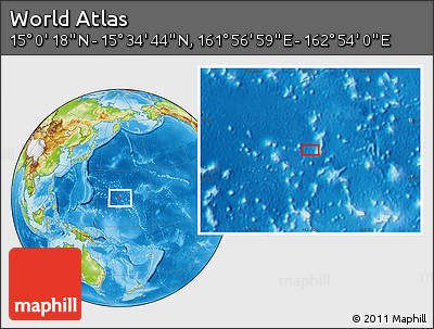 Physical Location Map of the Area around 15° 17' 31" N, 162° 25' 30" E