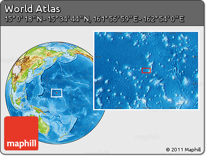 Physical Location Map of the Area around 15° 17' 31" N, 162° 25' 30" E