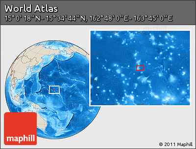 Shaded Relief Location Map of the Area around 15° 17' 31" N, 163° 16' 30" E