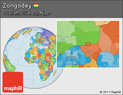 Political Location Map of Zongodey