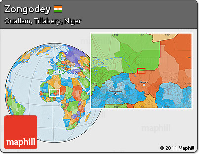 Political Location Map of Zongodey