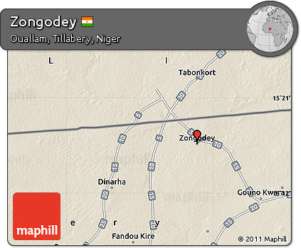 Shaded Relief Map of Zongodey