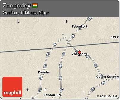Shaded Relief Map of Zongodey