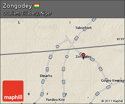 Shaded Relief Map of Zongodey