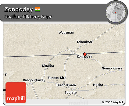 Shaded Relief Panoramic Map of Zongodey