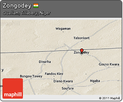 Shaded Relief Panoramic Map of Zongodey