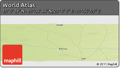 Physical Panoramic Map of the Area around 15° 17' 31" N, 20° 28' 30" E