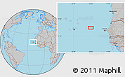 Gray Location Map of the area around 15° 17' 31" N, 20° 19' 30" W