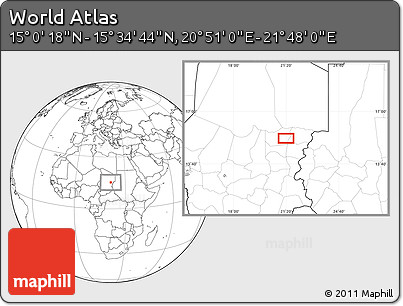Blank Location Map of the Area around 15° 17' 31" N, 21° 19' 30" E