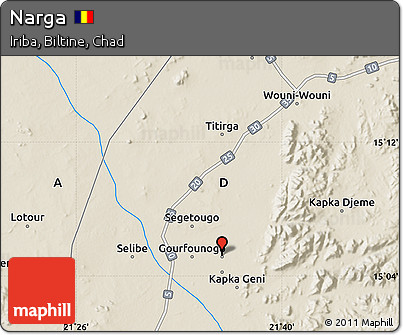 Shaded Relief Map of Narga