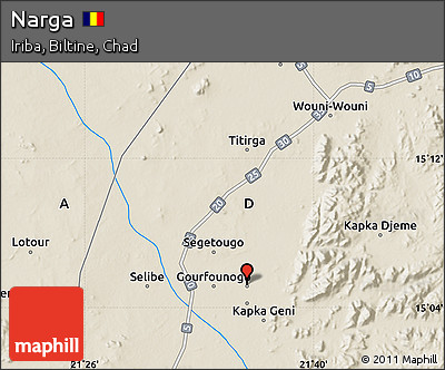 Shaded Relief Map of Narga