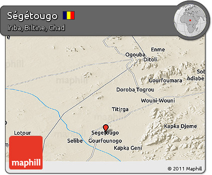 Shaded Relief Panoramic Map of Ségétougo