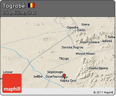 Shaded Relief Panoramic Map of Togrobé