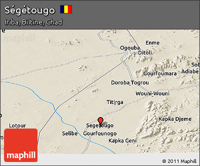 Shaded Relief Panoramic Map of Ségétougo