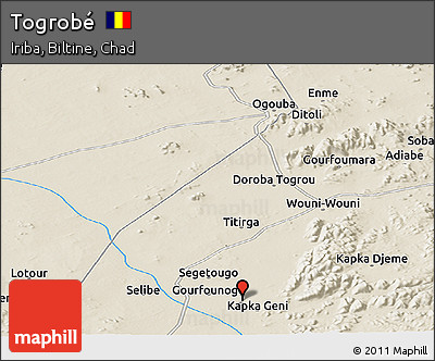 Shaded Relief Panoramic Map of Togrobé