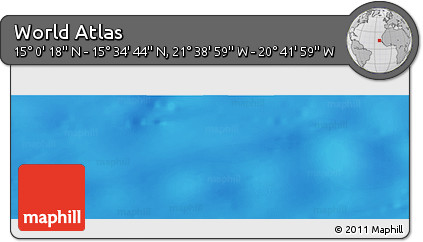 Shaded Relief Panoramic Map of the Area around 15° 17' 31" N, 21° 10' 29" W
