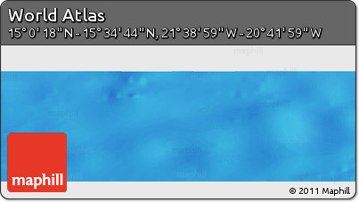 Shaded Relief Panoramic Map of the Area around 15° 17' 31" N, 21° 10' 29" W