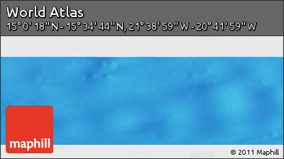Shaded Relief Panoramic Map of the Area around 15° 17' 31" N, 21° 10' 29" W