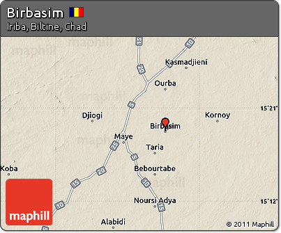 Shaded Relief Map of Birbasim