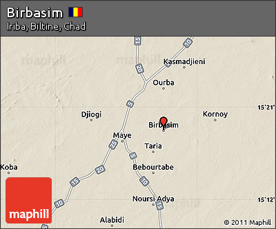 Shaded Relief Map of Birbasim