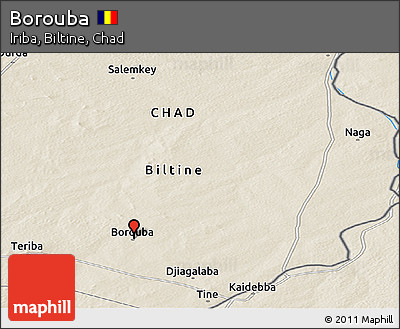Shaded Relief Panoramic Map of Borouba